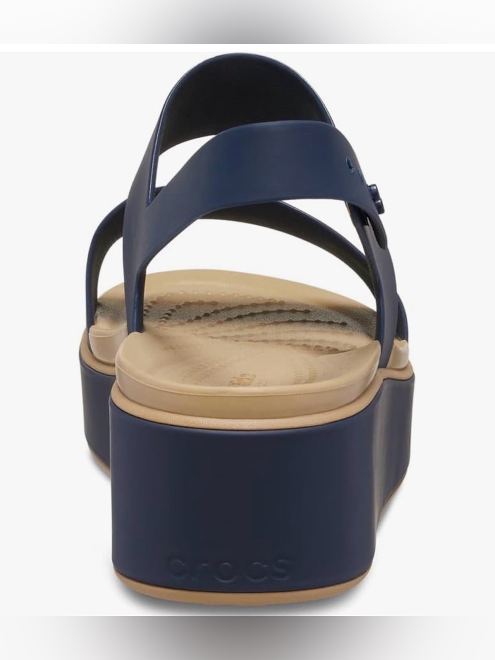 BNWT Crocs Brooklyn Matte Wrap Low Wedge Sandal in Navy Blue - Picture 5 of 10